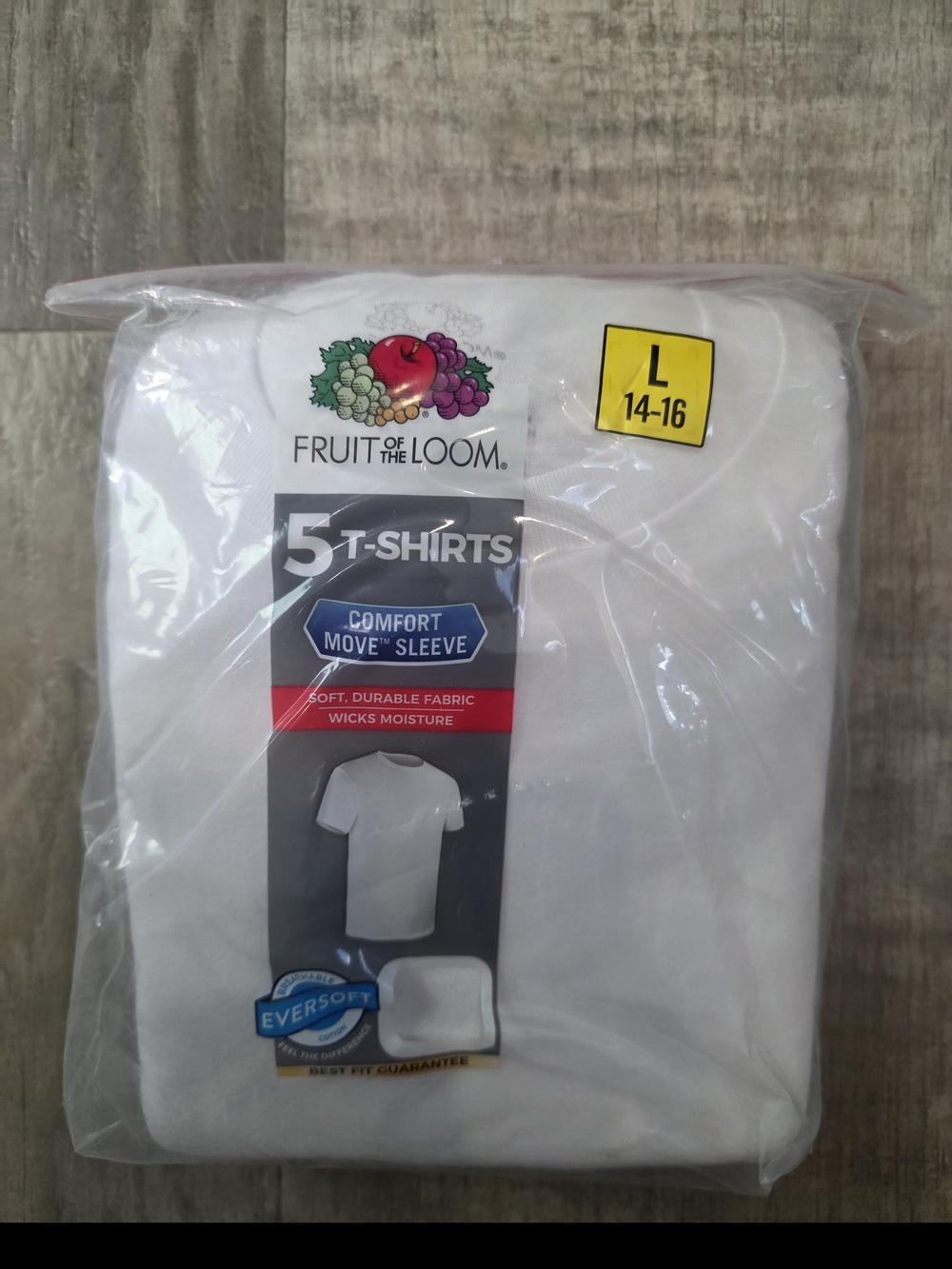 Fruit of the Loom White Boys's Short Sleeve Crew Neck T-Shirts - 5 Pack